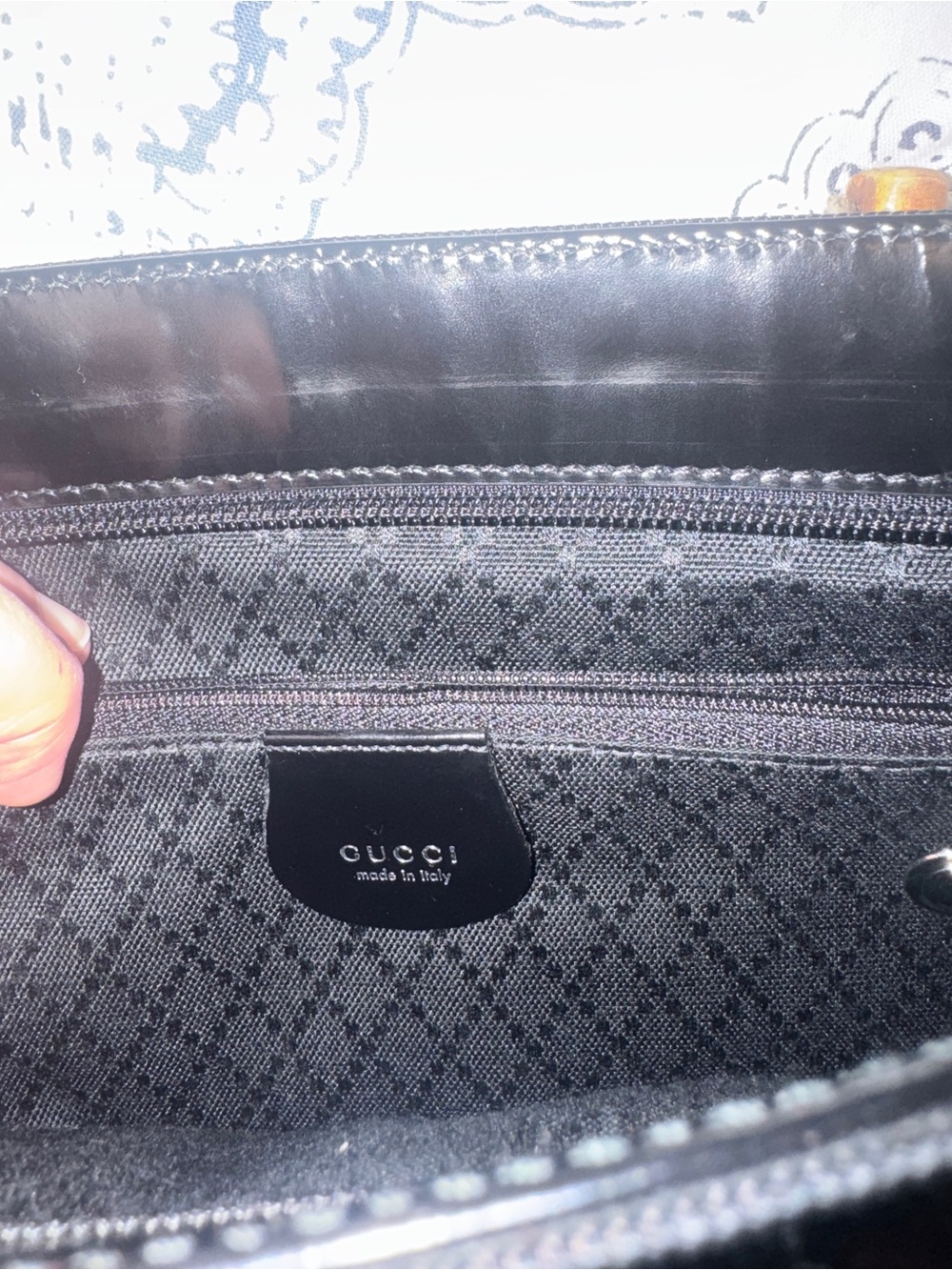 Gucci Black vintage Tote Bag with Bamboo Handles - Picture 6 of 9